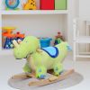 Dinosaur Rocking Horse, Plush, Realistic Sounds, Green, Adventure & Fun Ride-On Toy for Kids