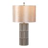 Tania 22" Contemporary Ceramic Table Lamp in Brown and Metallic Brown Ceramic with Champagne Shade by