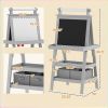 3‑in‑1 Standing Kids Easel – Chalkboard, Magnetic Whiteboard & Paper Roll