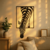 Modern Zebra Metal Wall Art – Black & White Wildlife Sculpture