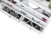 Full Mirror Wooden Wall Mounted 4-Layer Shelf 2 Drawers With Inner Mirror 8 Blue LED Light Jewelry Storage Mirror Cabinet - White