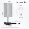 Bedside Table Lamps Set of 2 - Touch Nightstand Lamp for Bedroom with USB C+A Charging Ports & AC Outlets