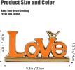 Love Sign Decoration,Orange and Gold Love Signs for Home Decor,Gold Bird Sculpture Personalized Love Decor