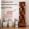 Upgraded 360° Rotating Bookshelf – 6‑Tier Corner Bookcase w/ Wheels for Small Spaces