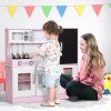 Pink Wooden Pretend Play Kitchen – Ice Maker, Chalkboard, Play Phone & Storage