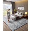 Indoor Plush Area Rugs, 9 x 12 ft Soft Plush Carpet, Furry Shag Area Rugs for Living Room, Bedroom, Modern Home Decor Aesthetic Long-Pile Rug