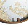 D15.7x2.4" Minimalist Mirrored Clock, Gold