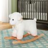 Lamb Rocking Horse, Plush Animal Rocking Horse, Wooden, White, Ride on Toy for 1 year old Boys & Girls