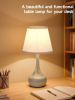 Touch Bedside Lamp Set of 2, Farmhouse 3-Way Dimmable Table Lamps for Nightstand with Fabric Shade, Desk Lamp for Reading, Bedroom, Livingroom, Office