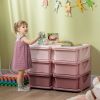 3‑Tier Kids Toy Storage Organizer with 6 Drawers – Pink