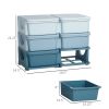 3‑Tier Kids Toy Storage Organizer with 6 Drawers – Blue
