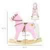 Toddler Pink Animal Rocking Horse with Sound and Saddle, Fun Gift for Kids 3+ Years