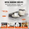 8.6" x 24" Stainless Steel Shelf, Wall Mounted Floating Shelving with Backsplash, 44 lbs Load Capacity Commercial Shelves, Heavy Duty Storage Rack for