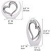 White and Silver Home Decor Porcelain Heart Decor - for Living Room Entryway Coffee Dining Table Shelves, Wedding