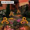 Solar Sunflower Garden Lights 6 Pack, IP44 Waterproof LED Outdoor Flower Stake Lights for Patio Lawn Yard Pathway