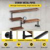 Pipe Shelving, Industrial Floating Shelves with 4-Tier Solid Wood Planks, Modern Rustic Floating Shelves Wall Mounted, DIY Storage Bracket for Bookshe
