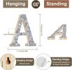 5.7 Inch Marquee Letters Wall Decor, Diamond Monogram Wooden Alphabet Signs, Living Room Bedroom Office Home Decor Wall Art