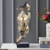Thinker Statue, Silence is Gold Abstract Art Figurine,Modern Home Resin Sculptures Decorative Objects,Table Top Decor for Livingroom Home Decor,Office