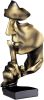 Thinker Statue, Silence is Gold Abstract Art Figurine,Modern Home Resin Sculptures Decorative Objects,Table Top Decor for Livingroom Home Decor,Office