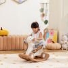 Rocking Horse for Toddlers 2-5 Years, 4-in-1 Baby Rocking Horse with Detachable Balance Board and Push Handle, Brown