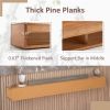 60" Fireplace Mantel, made of Solid Pine, Wall-Mounted Floating Shelf,Natural