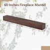 60" Fireplace Mantel, made of Solid Pine, Wall-Mounted Floating Shelf,Brown