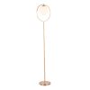 Moon Contemporary Floor Lamp in Gold Metal and Frosted Glass by