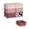 3‑Tier Kids Toy Storage Organizer with 6 Drawers – Pink