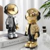 Gold Astronaut Figurine – Polyresin Spaceman Sculpture for Desk, Shelf & Office Decor