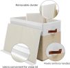 Large Toy Storage Box with Lid – Beige & White Collapsible Organizer with Dividers