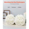 Artificial Flowers, 65 pcs Real Looking White Silk Fake Hydrangea Bulk, White Faux Bridal Shower with Stems for DIY Wedding Bouquets
