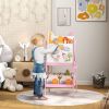 Doubel-Sided Easel for Kids w/ Whiteboard, Chalkboard, Storage Boxes, Blue