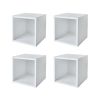 Wall Mounted Cube Shelves, Set of 4, White Texture Finish