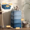 30" 4 Tier Kids Storage Unit Dresser Tower w/ 4 Drawers, Blue