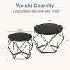 Small Round Coffee Table Set of 2, Nesting Side Tables for Living Room or Bedroom, Modern Accent End Tables,Black