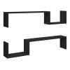 Wall Shelves 2pcs Black 39.4"X5.9"X7.9" Engineered Wood 807269