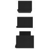 Shelf Set of 3 Black Engineered wood Large Wall-mounted