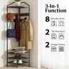 Corner shelf, clothes hanger with shoe cabinet, clothes hanger
