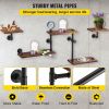 Industrial Pipe Shelving, Pipe Shelves with 5-Tier Wood Planks, Rustic Floating Shelves Wall Mounted, Wall Shelf DIY Bookshelf for Bar Kitchen Bathroo