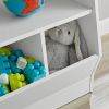 Kids Bin Storage & Two‑Shelf Bookcase – White Toy Organizer with 3 Cubby Bins