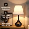 3-Way Dimmable Set of 2 Small Bedside Lamps for Night Stands, Black Desk Lamps for Kids Room,Office,Living Room, End Table(LED Bulbs Included)