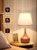 2-piece set of three level dimming small table lamp pink bedside lamp for children's rooms/offices/living rooms (including LED bulbs)