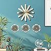 Metal Flower Wall Art Decor, 8.3" Rustic Modern Floral Sculpture, Distressed Iron Wall Hanging Home Decoration Accent Artworks for Indoor Kitchen Bedr