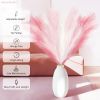 8 Pcs Pink Faux Pampas Grass Decor 35' Fluffy Tall Artificial Colored Pampas Grass Large Fake Pompous Grass Stems Blush Flower Arrangement Floor Vase