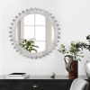 Vintage 17'' x 17'' Wood Round Hanging Gear Shape Decorative Mirror Patchwork Effect With Large-size Mirrors Individually On Art Walls,Sold Individual