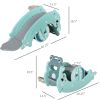 3-in-1 Portable Slide & Rocking Horse with Basketball Hoop, Indoor Outdoor Playground Toy for Toddlers 3-5 Years, Green