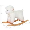 Lamb Rocking Horse, Plush Animal Rocking Horse, Wooden, White, Ride on Toy for 1 year old Boys & Girls