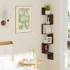 5-Tier Corner Shelf Floating Bookshelf Wall Mounted Storage Organizer