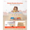 Kids Reversible Wooden Activity Table, Multi-Purpose Activity Play Table with 200 Building Bricks & 3 Storage Bins for Kids 3+ Years