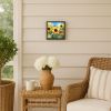 Sunflowers in Watercolor Framed Metal Print Bathroom, Kitchen, Office, Home Decor Wall Art Ready to Hang, Square, 8X8